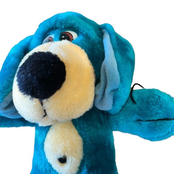 Vintage Liberty Toy Teal Blue Stuffed Dog 13" Kitsch Toy Decor Carnival Prize - Picture 2 of 10